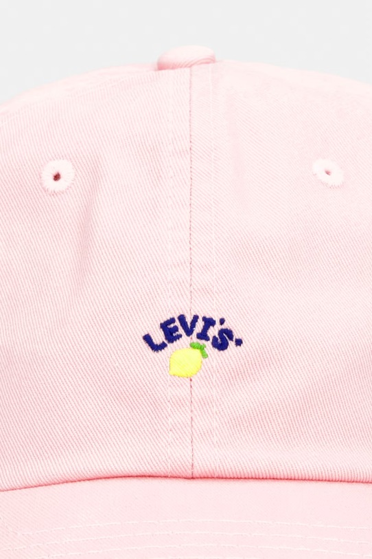 Levi's czapka z daszkiem bawełniana MINI GRAPHIC 005FZ różowy SS26