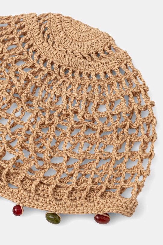 Patrizia Pepe czapka damska bawełniana 2F0130.K338 beżowy SS26