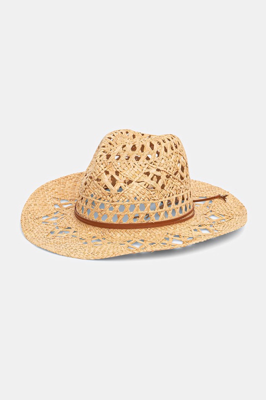 Patrizia Pepe kapelusz słomkowy damski pleciony beżowy 2F0131.V050