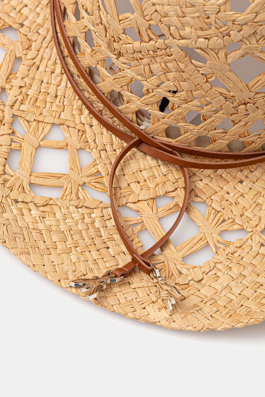 Akcesoria Patrizia Pepe kapelusz słomkowy damski pleciony 2F0131.V050 beżowy