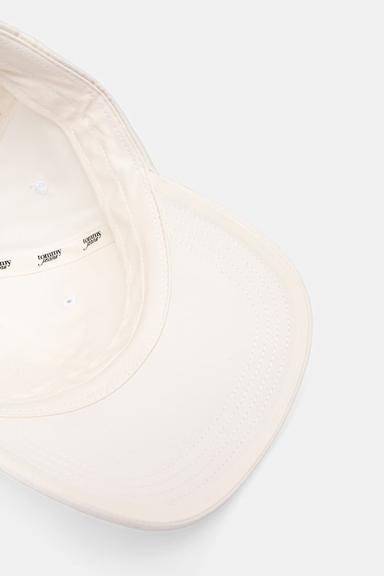 Tommy Jeans czapka z daszkiem damska bawełniana biały AW0AW18358