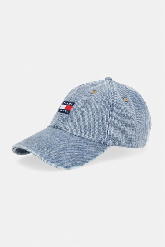 Tommy Jeans czapka z daszkiem damska bawełniana niebieski AW0AW18578