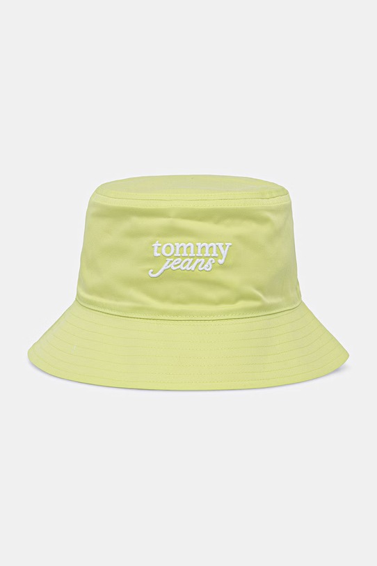 Tommy Jeans bucket klobuk ženski bombažni zelena AW0AW18650