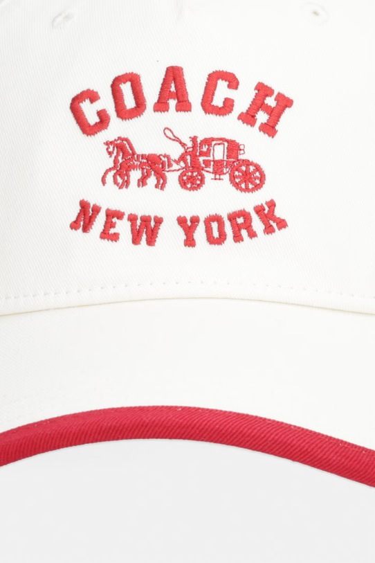 Coach czapka z daszkiem bawełniana CDO83 beżowy SS26