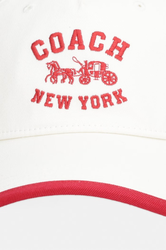 Coach czapka z daszkiem bawełniana CDO83 beżowy SS26