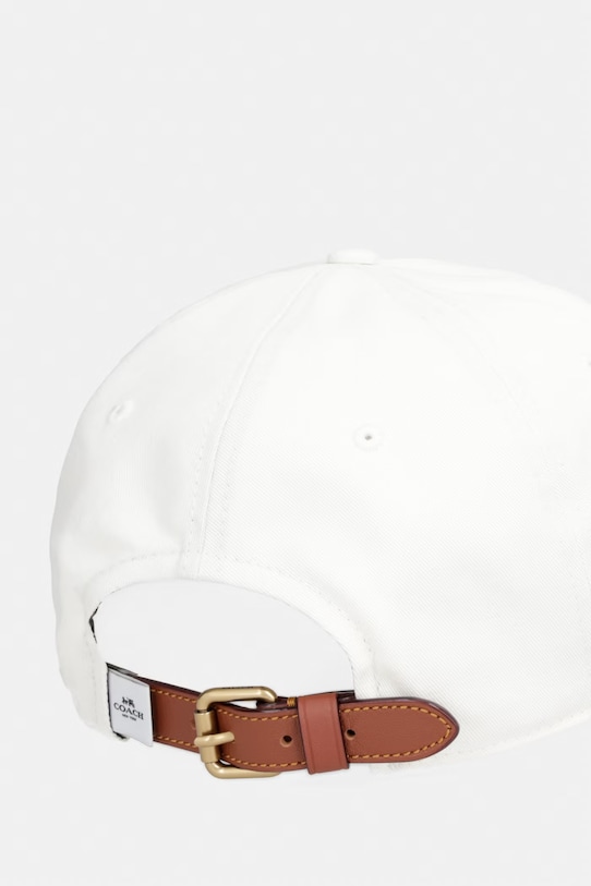 Akcesoria Coach czapka z daszkiem bawełniana CDO83 beżowy