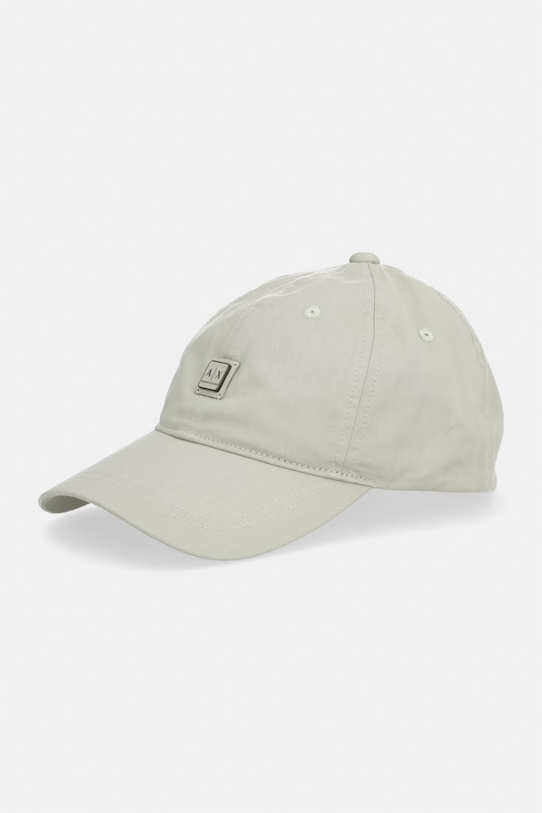 Armani Exchange czapka z daszkiem bawełniana aplikacja zielony XW002385.AF15502