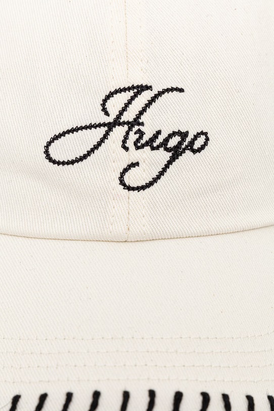 HUGO czapka bejsbolówka damska bawełniana Ally-SB 50561320 beżowy SS26