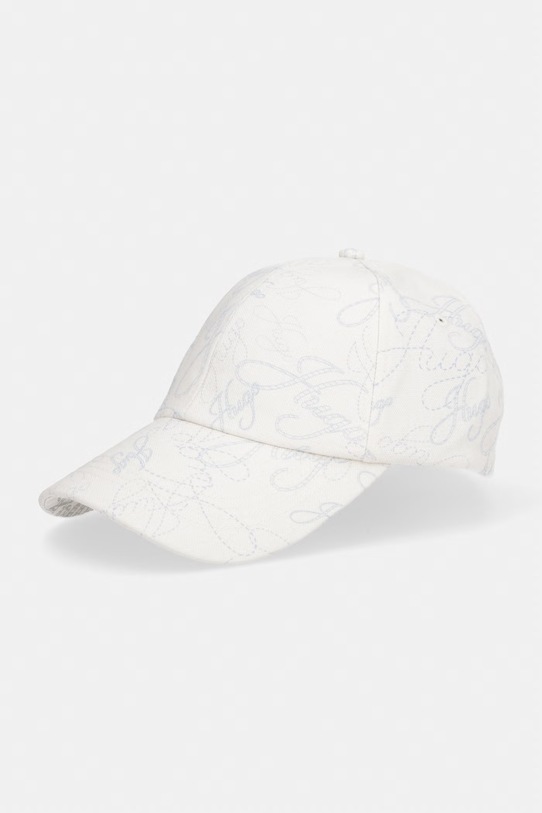 HUGO czapka bejsbolówka damska bawełniana Ally-M-PR beżowy 50561342