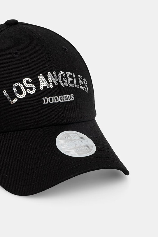 New Era czapka z daszkiem bawełniana SEQUIN WORDMARK 9FORTY® 60771754 czarny SS26