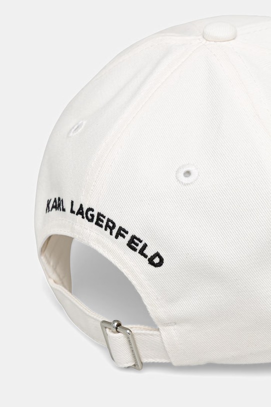 Karl Lagerfeld czapka z daszkiem damska bawełniana K/AUTOGRAPH B2W33019 beżowy SS26