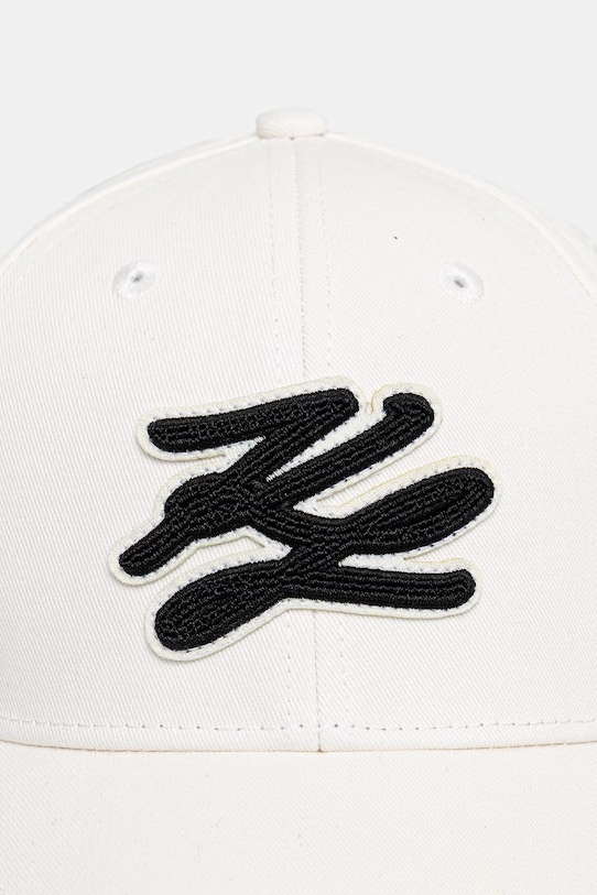 Karl Lagerfeld czapka z daszkiem damska bawełniana K/AUTOGRAPH beżowy B2W33019