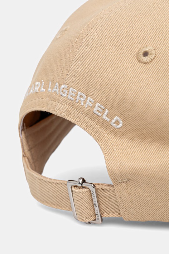 Akcesoria Karl Lagerfeld czapka z daszkiem damska bawełniana K/AUTOGRAPH B2W33019 beżowy