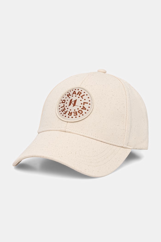Karl Lagerfeld bejsbolówka damska bawełniana K/CIRCLE beżowy B2W33022
