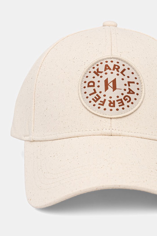 Karl Lagerfeld bejsbolówka damska bawełniana K/CIRCLE B2W33022 beżowy SS26