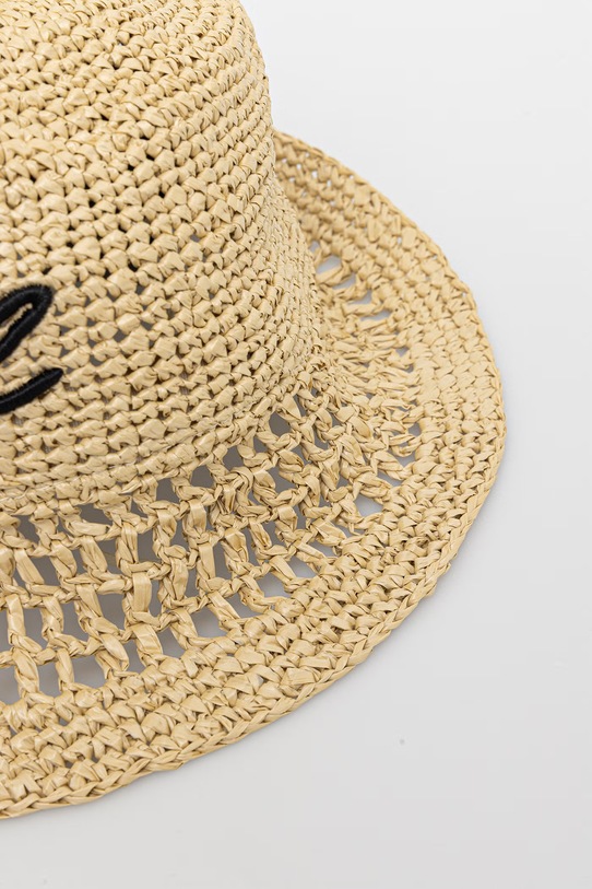 Karl Lagerfeld kapelusz słomkowy damski K/SIGNATURE B2W46080 beżowy SS26
