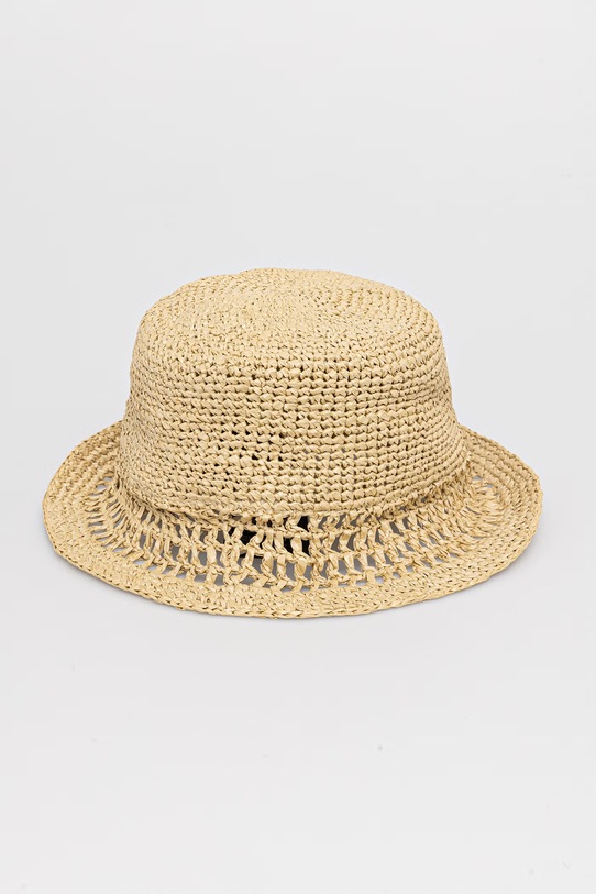 Akcesoria Karl Lagerfeld kapelusz słomkowy damski K/SIGNATURE B2W46080 beżowy