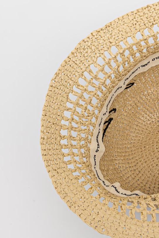 Karl Lagerfeld kapelusz słomkowy damski K/SIGNATURE beżowy B2W46080