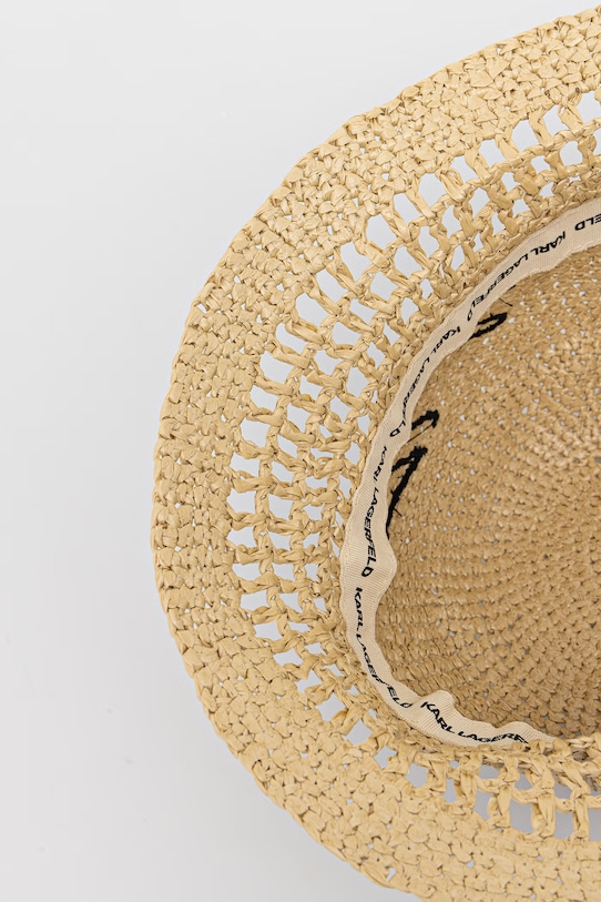 Karl Lagerfeld kapelusz słomkowy damski K/SIGNATURE beżowy B2W46080