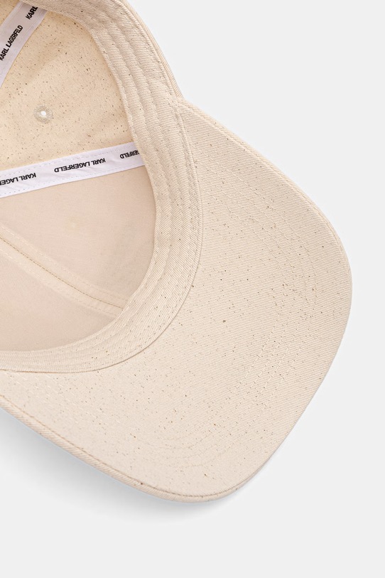 Karl Lagerfeld czapka z daszkiem damska bawełniana K/SIGNATURE beżowy B2W33023