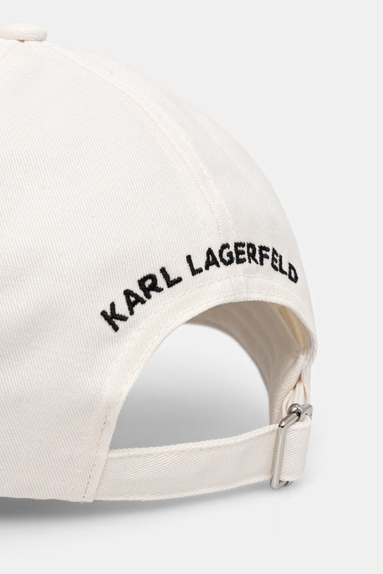 Akcesoria Karl Lagerfeld czapka z daszkiem damska bawełniana K/SIGNATURE B2W33021 beżowy