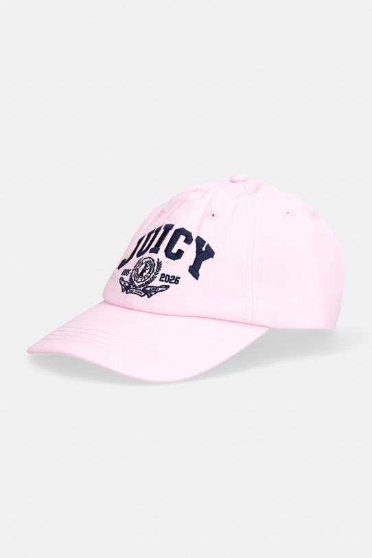 Juicy Couture czapka z daszkiem damska bawełniana CREST CAP różowy JCAWH126708
