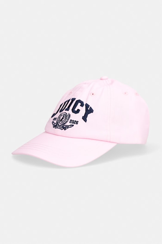 Juicy Couture czapka z daszkiem damska bawełniana CREST CAP różowy JCAWH126708