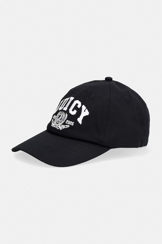 Juicy Couture czapka z daszkiem damska bawełniana CREST CAP czarny JCAWH126708