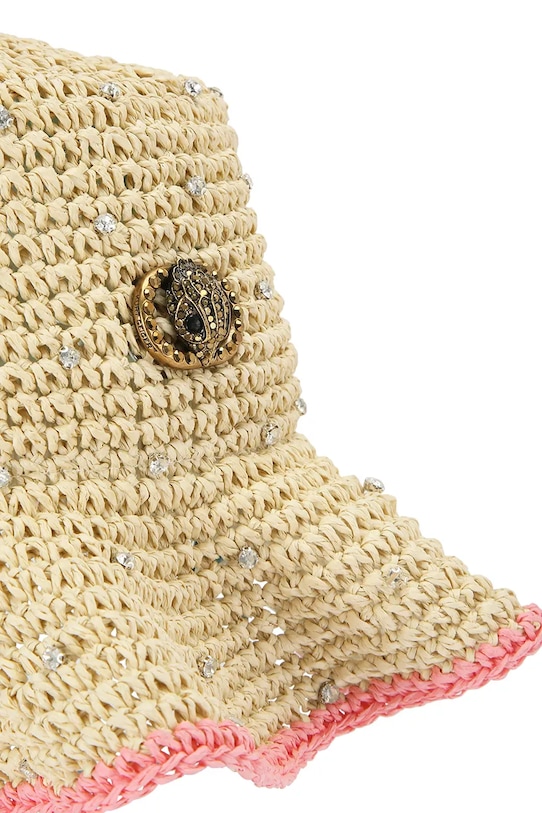Akcesoria Kurt Geiger London kapelusz damski Chelsea Raffia Bucket Hat 5631440449 beżowy