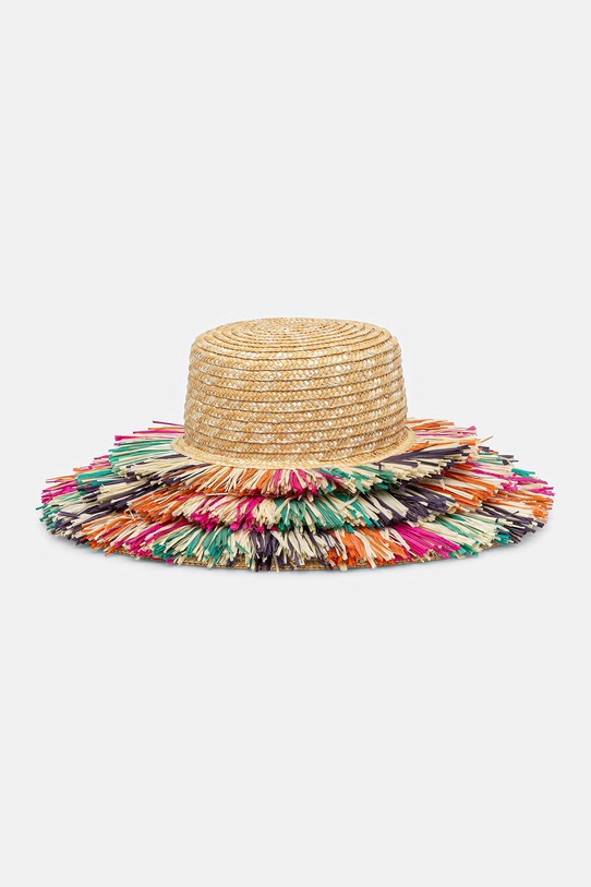 Kurt Geiger London kapelusz słomkowy damski Raffia Wide Brim Hat beżowy 5631069449