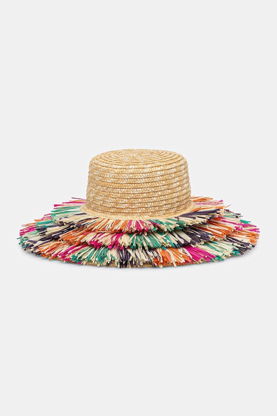 Kurt Geiger London kapelusz słomkowy damski Raffia Wide Brim Hat beżowy 5631069449