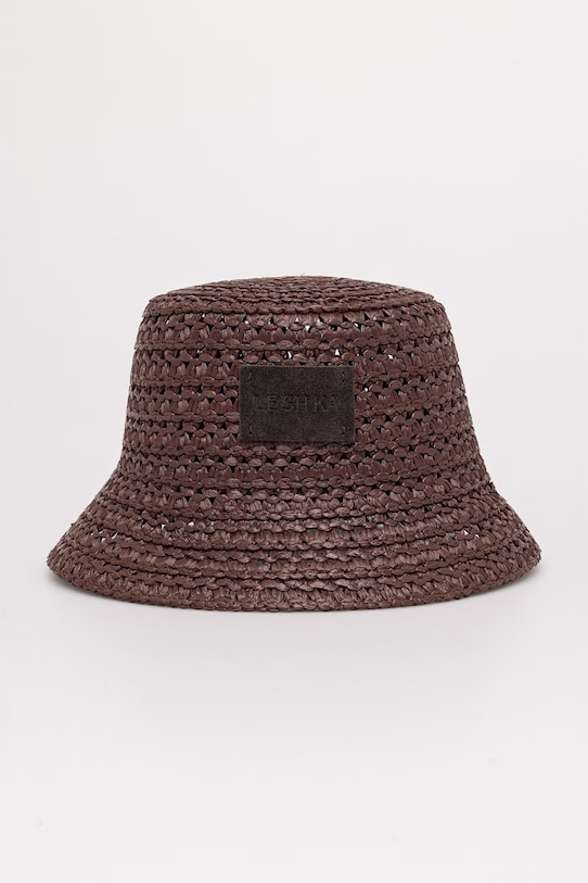 LE SH KA headwear slaměný klobouk dámský z viskózy Brown Bucket Hat hnědá BrownBucketHat