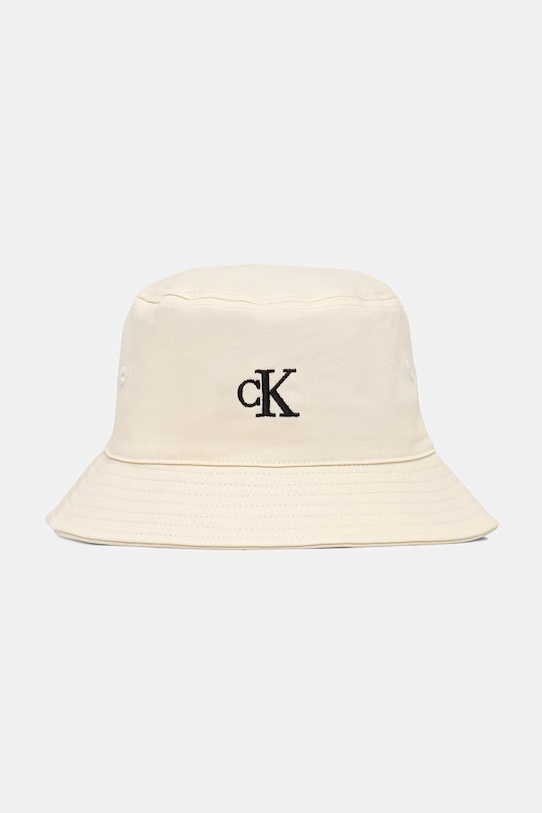 Calvin Klein Καπέλο bucket Γυναικείο βαμβακερό μπεζ LV04F5101G