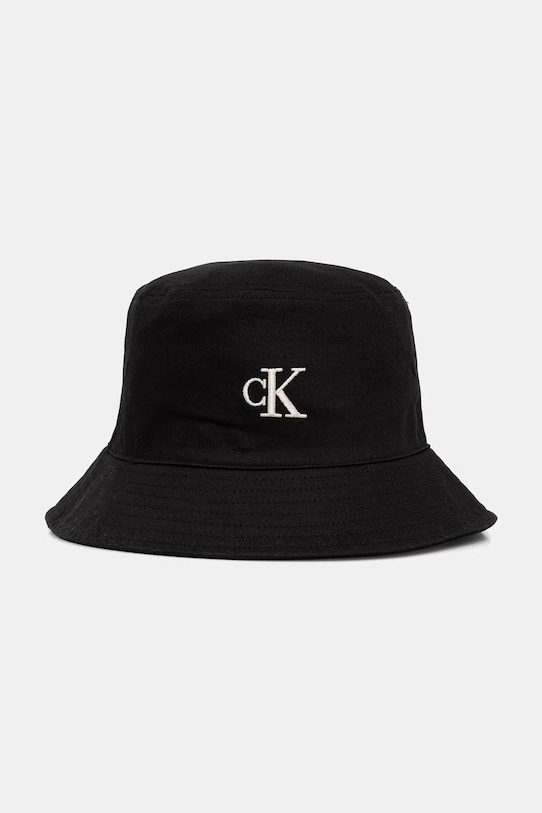 Calvin Klein pălărie tip bucket pentru femei, din bumbac negru LV04F5101G