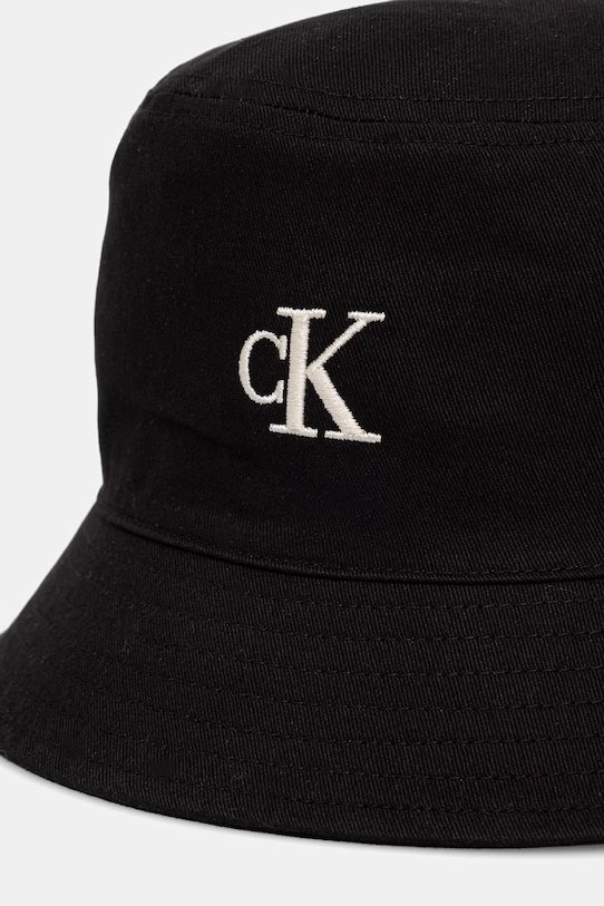 Calvin Klein pălărie tip bucket pentru femei, din bumbac LV04F5101G negru SS26