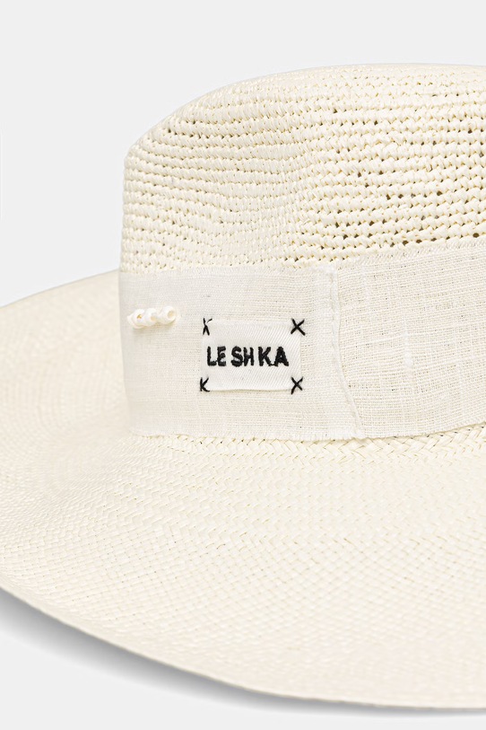 Akcesoria LE SH KA headwear kapelusz z szerokim rondem damski pleciony SEASHEEL LONDON SEASHEELLONDON beżowy