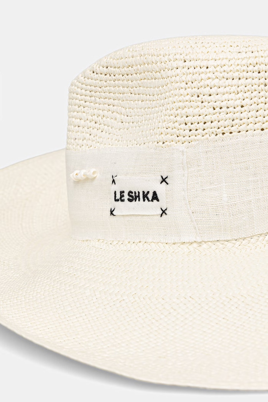 Akcesoria LE SH KA headwear kapelusz z szerokim rondem damski pleciony SEASHEEL LONDON SEASHEELLONDON beżowy