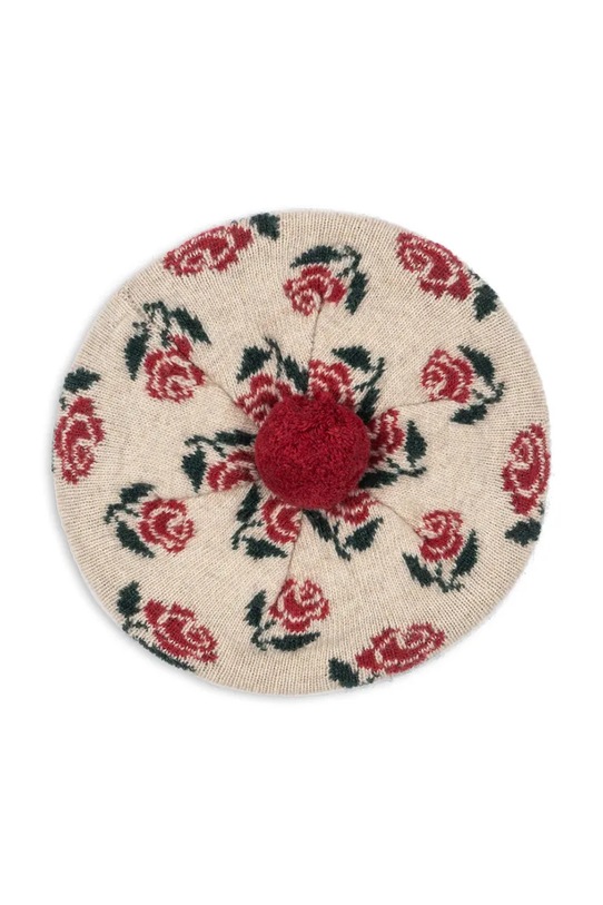 Konges Sløjd beret z dodatkiem wełny dziecięcy BELOU KNIT BERET KS104224.PreSpring beżowy SS26