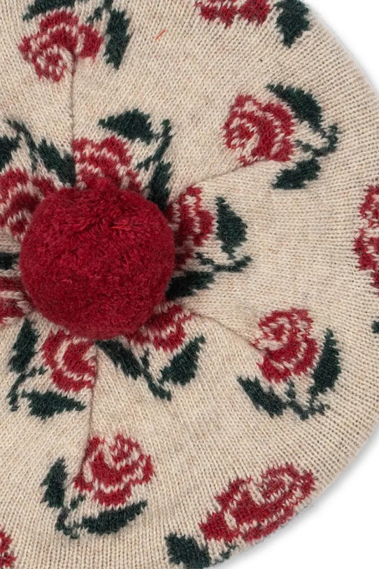 Dziewczynka Konges Sløjd beret z dodatkiem wełny dziecięcy BELOU KNIT BERET KS104224.PreSpring beżowy