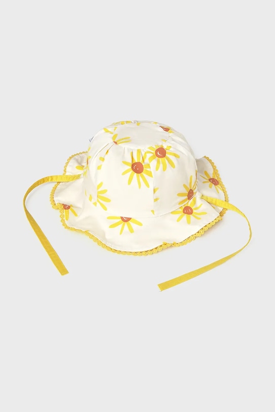 Αναστρέψιμο βαμβακερό παιδικό καπέλο Mayoral εμπριμέ κίτρινο 10144.4K.Baby.PPY2