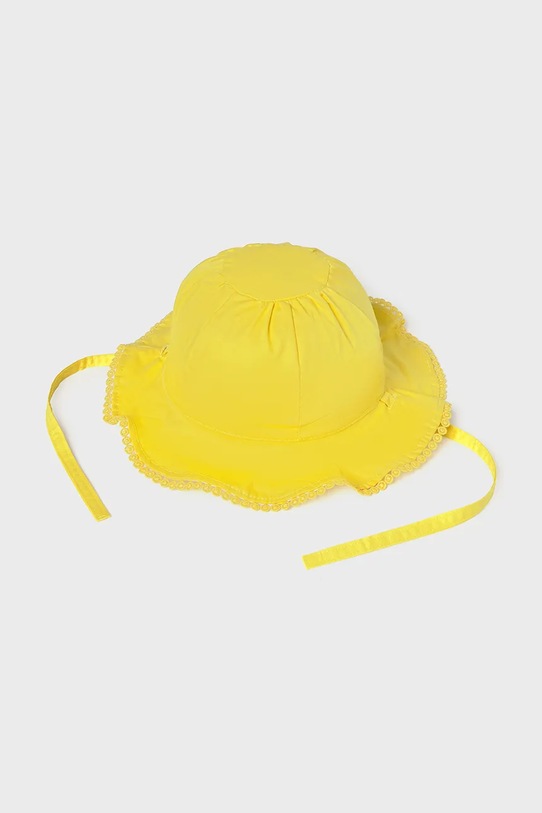 Αναστρέψιμο βαμβακερό παιδικό καπέλο Mayoral 10144.4K.Baby.PPY2 κίτρινο SS26