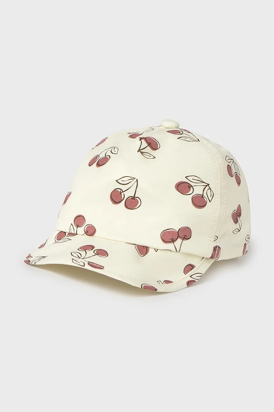 Mayoral czapka z daszkiem bawełniana dziecięca aplikacja beżowy 10150.4F.Baby.PPY2