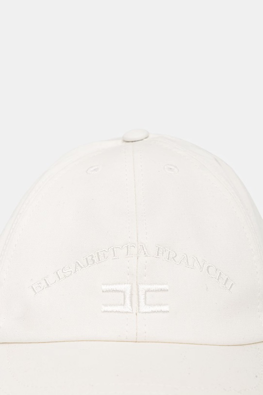 Elisabetta Franchi czapka z daszkiem bawełniana dziecięca EFCP033.C.CA033 beżowy SS26