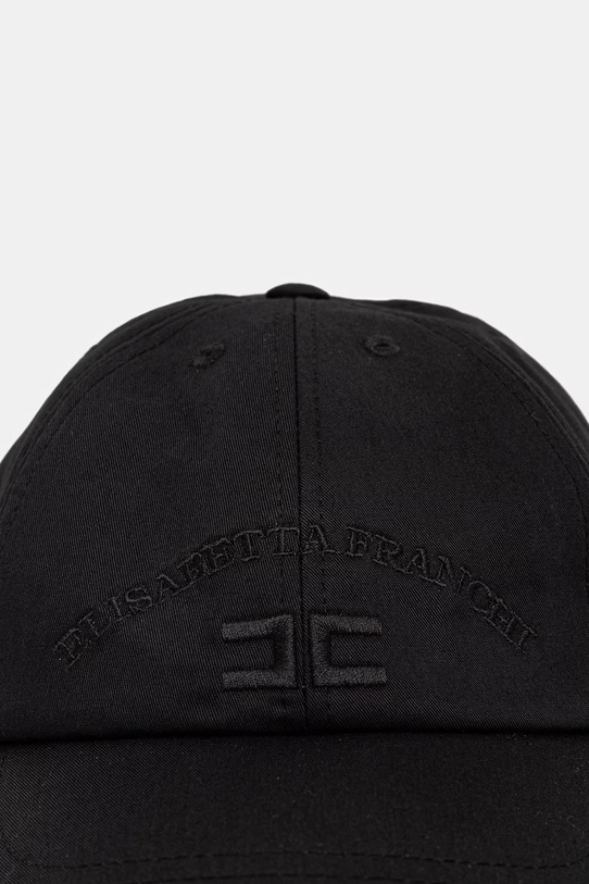 Elisabetta Franchi czapka z daszkiem bawełniana dziecięca EFCP033.C.CA033 czarny SS26