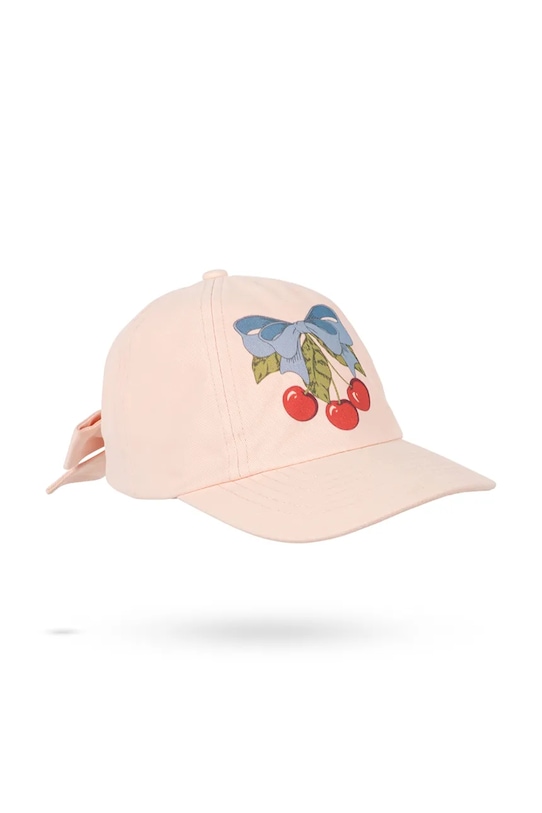 Konges Sløjd czapka z daszkiem bawełniana dziecięca FRANKIE BOW CAP GOTS nadruk różowy KS104823.PPY2