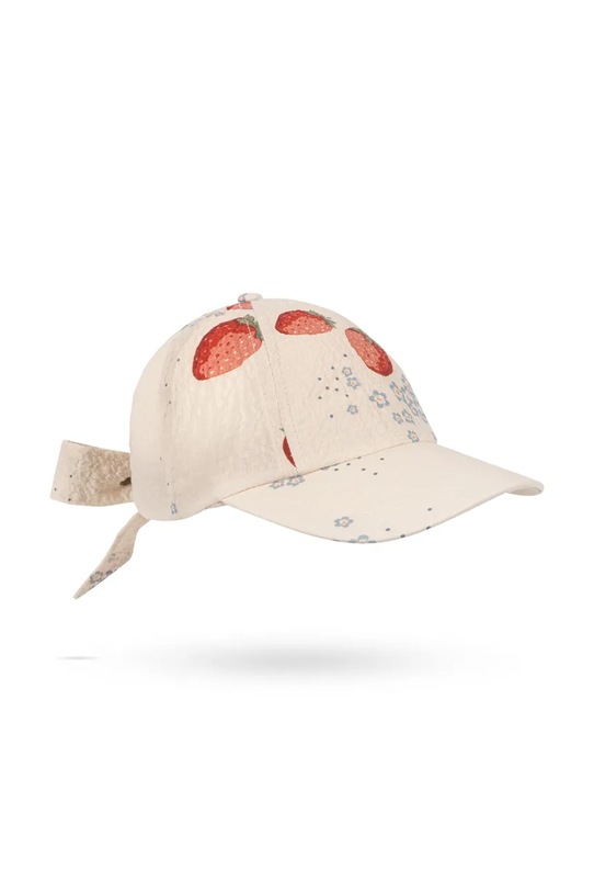 Konges Sløjd czapka z daszkiem dziecięca bawełniana AVA BOW CAP GOTS beżowy KS104648.PPY2