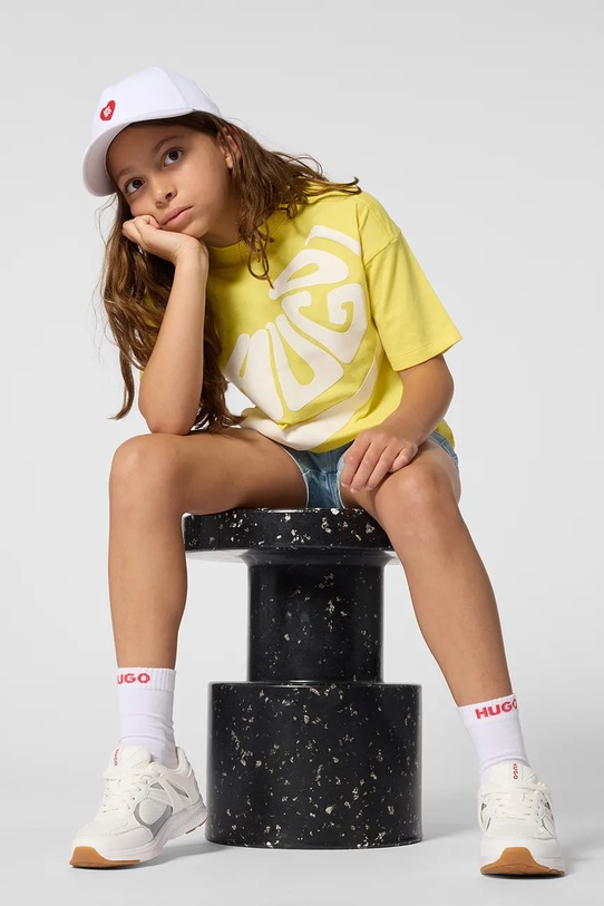 HUGO czapka z daszkiem bawełniana dziecięca G01160.58