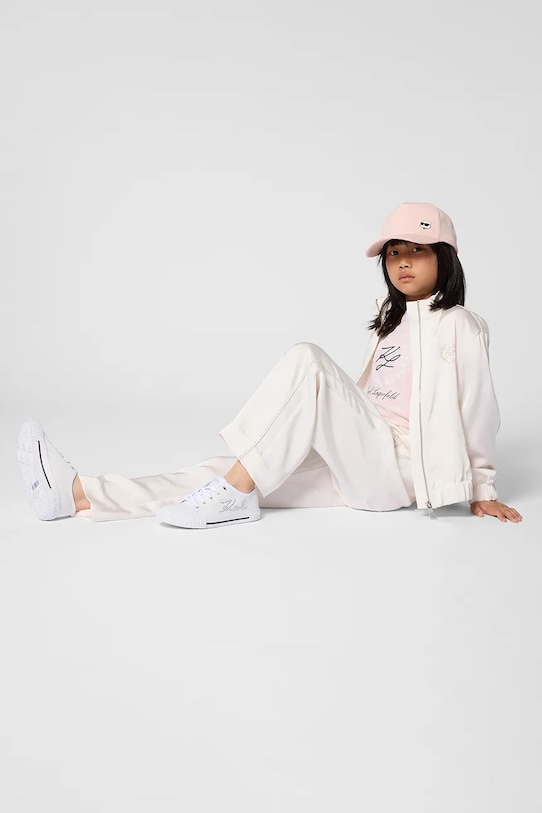 Pamučna kapa sa šiltom za bebe Karl Lagerfeld Z31196.50.56 roza