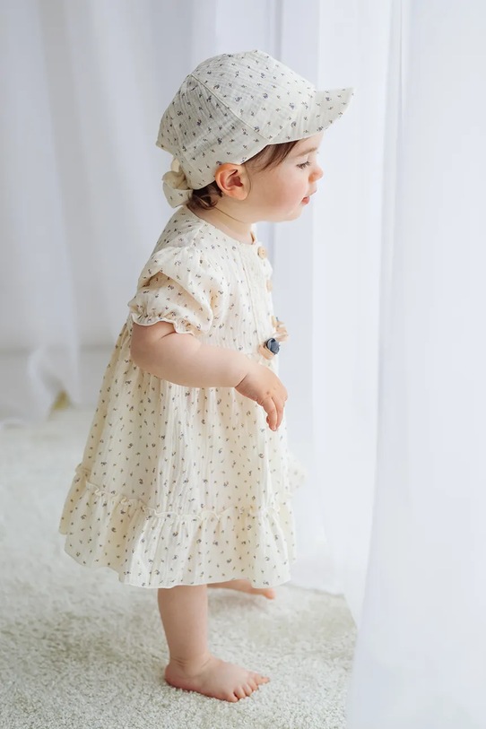 Dziewczynka Jamiks czapka z daszkiem dziecięca bawełniana BINI BINI.or.Nak.gl.JLI118.G beżowy