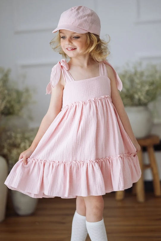 Jamiks čiapka so šiltom detská bavlnená BINI ružová BINI.or.Nak.gl.JLI118.G